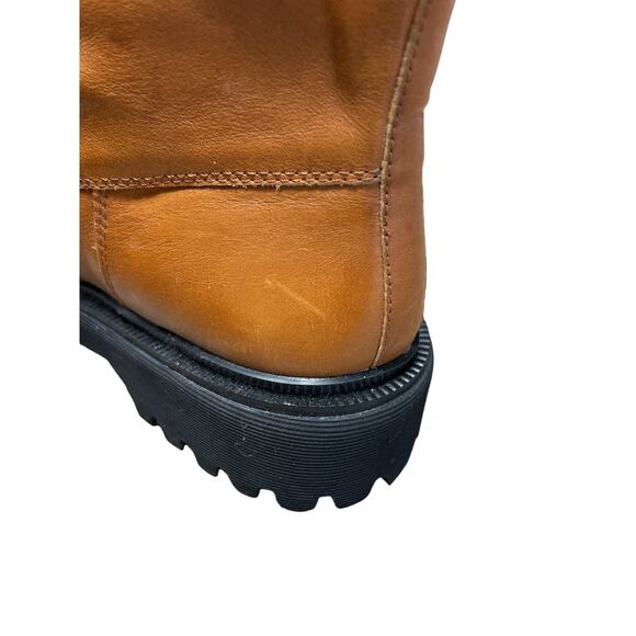 Madewell The Rayna Lace Up Boot Leather Combat English Saddle SZ 11 $198 - Picture 10 of 13